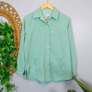 Mint Green Light Jacket Button Front Pockets Minimal Classic S | Light Summer